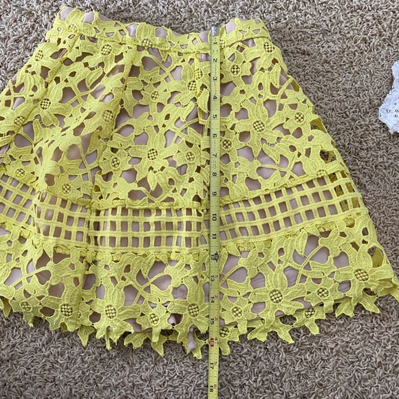 Lovers & Friends Yellow Lace Mini Skirt - Picture 8 of 11